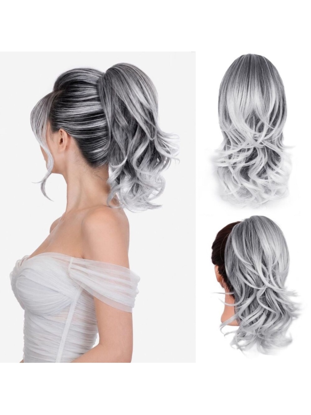 Clip on Ponytail for Women, 14 Inch Wavy Pony Tail, 18D-204H001